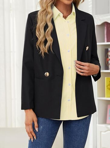 OMSJ Women's Striped Button Down Shirts Casual Long Sleeve Stylish Collared Office Work Blouses Tops in Saudi Arabia