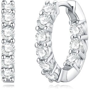 high carbon diamond Stud Earrings for Women,Hypoallergenic S925 Sterling Silver Studs D Color Clarity Round Cut Lab Created Diamond Earrings