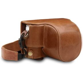 MegaGear MG1606 Ever Ready Genuine Leather Camera Case Compatible with Leica D-Lux 7 - Brown, One Size