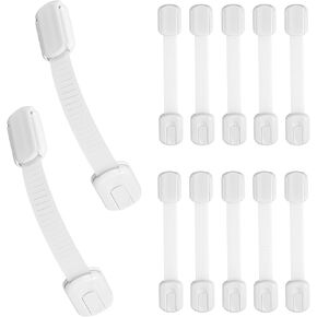Child Proofing Cabinet Locks - Baby Proof Cabinets and Arawers Locks (12-Pack) No Screws & Magnets Multi-Purpose for Furniture Kitchen Ovens Toilet Seats
