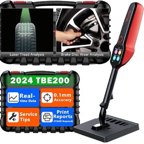 Autel MaxiTPMS TBE200 (E) Automotive Tire Tread Depth & Brake Disc Examiner: 2024 Top Laser Uneven Wear Analysis Tool, Upgrade of TBE100, Dual Camera, 0.1mm High Accuracy, Real-time Data, Supp. ITS600