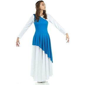 Danzcue Women's Praise Dance Tunic, S-M Adult and Dress M Adult Bundle