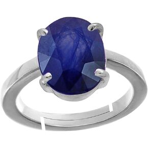 3.25 Ratti 2.3 Carat Natural Blue Sapphire Neelam Gemstone 925 Sterling Silver Ring For Women's and Men's