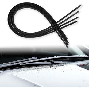 4Pcs Automotive Replacement Windshield Wiper Blades, Frameless Window Boneless Insert Silicone Strips, 26In Silicone Frameless Windshield Wiper Strip, DIY Adjustable Suitable for Most Models