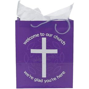 Church Welcome Gift Bags - Set of 12 Purple Bags - Gifts for Church for Visitors and Members in Saudi Arabia
