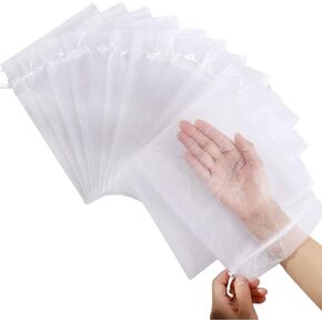 100 Pcs 6 x 8 Inches Organza Bag Drawstring Bags Bulk Small Gift Bags Mesh Gift Bags for Christmas Candy Wedding Birthday Party,Transparent