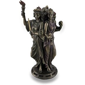 Veronese Designs 8 1/4" Tall Hecate Greek Triple Goddess of Magic Statue Cold Cast Resin Antique Bronze Finish Moon Goddess Sculpture