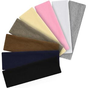 8 Pack Headbands for Women Non Slip Head Bands for Women's Hair, Fashion Workout Thick Stretchy Sweat Hair Bands Soft Fabric Sport Hair Warp for Yoga Running