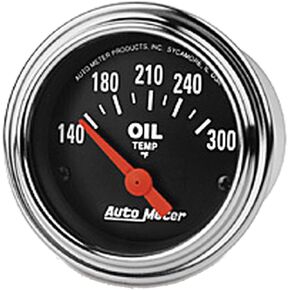 Auto Meter 2543 Traditional Chrome Electric Oil Temperature Gauge