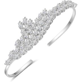 Mytys Silver Adjustable Palm Rings for Women-Cubic Zirconia Open Hand Palm Bracelet Ring-Full CZ Multiple Finger Ring