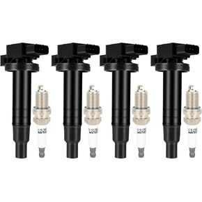 ECCPP UF316 4 ignition coils with 4 iridium Spark Plugs for Scion for Toyota Echo Prius Camry Yaris 2001 2002 2003 2004 2005 2006 2007 2008 2009 xA xB 2004 2005 2006 1.3 1.5 L4 C1304 UF316T UF316