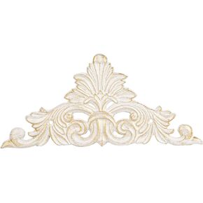 لوحة حائط من الحديد الزهر على الطراز الفيكتوري Sungmor، تصميم فلور دي ليز الأبيض العتيق لتزيين الحائط المعدني - لوحة زخرفية كبيرة مقاس 11.8 بوصة للمدخل in Kuwait