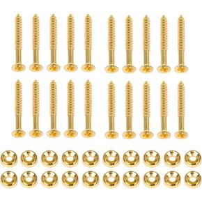 Gold Guitar Neck Joint Ferrules Bushing with Screws Guitar Accessories for Electric Guitar Pack of 20