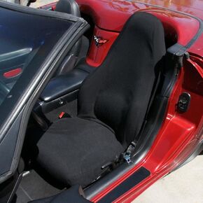SR1 Performance New C5 Corvette Seat Covers Set of 2 - Stretch Satin Material for 1997-2004 C5 & Z06 Corvettes (Black)
