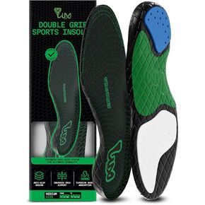 Lux Dual Grip Sports Insoles GripArray™ - Athletic Insoles for Performance Sports: Shock Absorbing Soccer Insoles, Running Shoe Inserts for Cleats, Golf, Basketball, Tennis Insoles for Men and Women