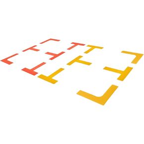 Court Lines Marker Kit Throw Down Markers Create Your Own Mini Pickleball Tennis Court (Red-Yellow T L shape)
