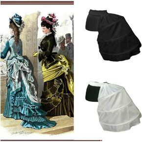 Baroque Vintage Victorian Edwardian Petticoat Cage Frame Half Bustle Dress Skirt Pannier Renaissance Gown