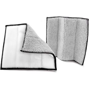 VIKING Microfiber Car Interior Cleaner Pads with Foam Core for Car Detailing Kit and Home, Microfiber and Nylon Bristles, Grey & White, 8 inch x 6.8 inch, 2 Pack