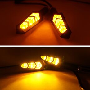 Motorcycle Led Turn Signal Lights Universal Arrow Front Rear DC 36v 48v 52v 60v Blinkers Flasher Indicator Light Turning Bulbs for Electric Motorcycles Motorbike Scooter Bicycle E-Bike Moto