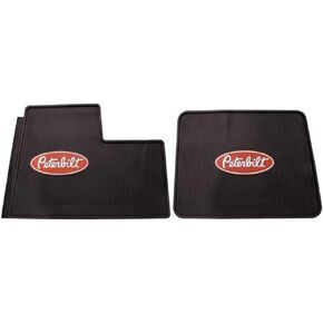 Peterbilt Motors Logo Rubber Semi Truck Front Set Floor Mats 2005 & Newer