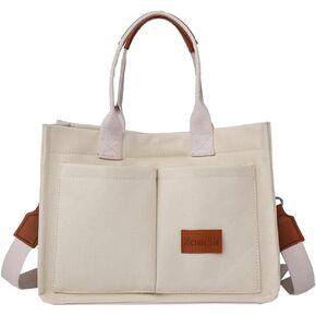 Tote Bag for Women Fashion Corduroy Handbags Casual Hobo Messenger Bag Canvas Shoulder Bag with Multi-pocket