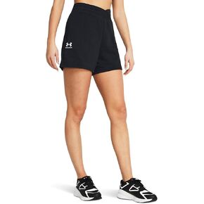 Under Armour Womens Rival Terry Shorts, (001) Black / / White, XX-Large