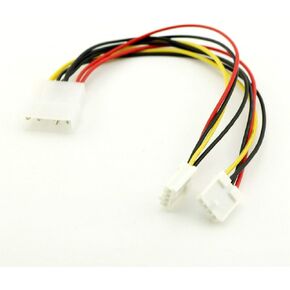 2pcs 5.25" 4 Pin Molex to 2 x 4 Pin 3.5" Floppy Drive FDD Female Y-Splitter Power IDE DC Internal Computer PC Power Cable Adapter Cord