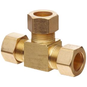 Anderson Metals-50064-05 Brass Tube Fitting, Tee, 5/16" x 5/16" x 5/16" Compression