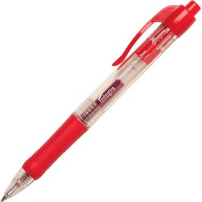 Integra Gel Pen, Retractable, Comfort Grip, 0.7mm Point, Red (Pack of 12)