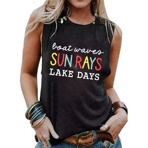 Good Day to Drink Tank for Women Funny Cruise Mode Letter Print Drinking Sleeveless Shirt Rowing Gift Summer Vacation Top