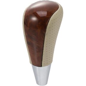 X AUTOHAUX Car Automatic Gear Stick Shift Knob for Toyota RAV4 Corolla Avalon Yaris 4Runner Sienna Camry Tacoma for Lexus ES GS SC RX LS Beige Brown Wood Grain