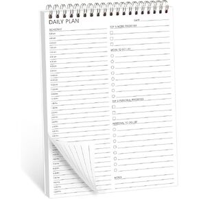 24 Hours Schedule Planner with Double Sided Use Daily Hourly Planner with To-Do List,Priorities 6.5" x 9.8", Schedule Planner Organizer for Office, School, Family