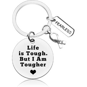 Cancer Awareness Gift Keychain Cancer Survivor Gifts Keychain Cancer Fighter Gift Addiction Recovery Gift Cancer Awareness Inspirational Jewelry for Her Him Breast Cancer Survivor Gifts for Women