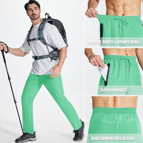 MAGCOMSEN Hiking Pants for Men Lightweight Workout Pants with Pockets Quick Dry Jogging Pants Gym in Kuwait