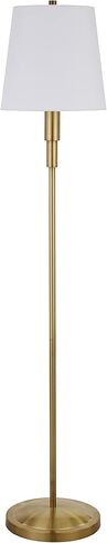 مصباح أرضي طويل القامة مقاس 60 بوصة من إيمرسون مع غطاء من القماش باللون النحاسي/الأبيض in Kuwait