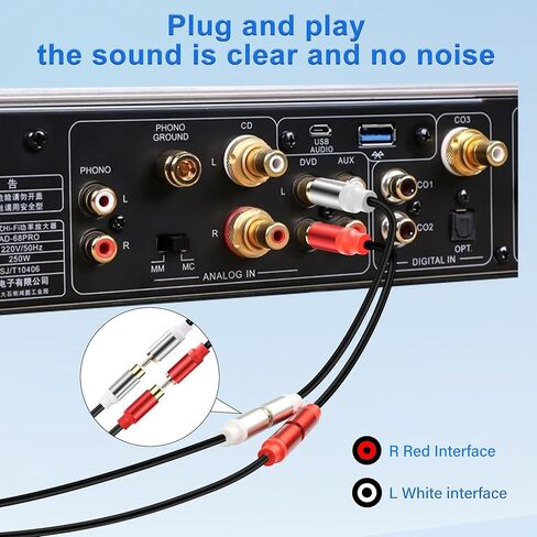 كابل مقسم Y ستيريو RCA 1 RCA أنثى إلى 2 RCA أنثى مضخم صوت مساعد كابل صوت RCA محول صوت موسع سلك لمضخم الصوت ونظام هاي فاي للمسرح المنزلي 0.98 قدم (قطعتان) in Kuwait