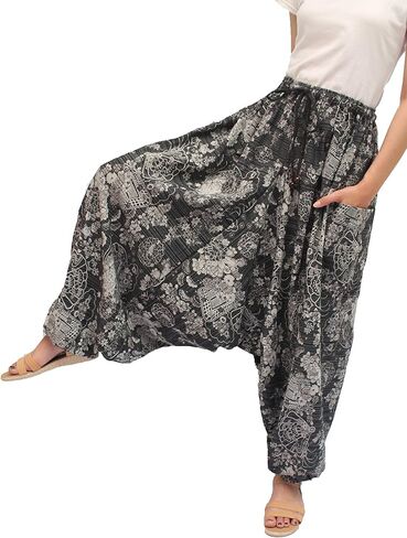 ChiangmaiThaiShop 100% Cotton Baggy Boho Aladin Yoga Harem Pants in Saudi Arabia