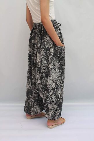 ChiangmaiThaiShop 100% Cotton Baggy Boho Aladin Yoga Harem Pants in Saudi Arabia