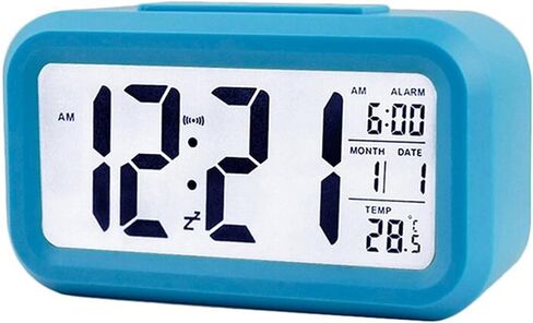 Smart Digital Alarm Clock with Date and Temperature Snooze Button on Top Battery Operated Rectangle Desk Clock with Night Light for Bedroom Kids Children Girls Boys in Saudi Arabia