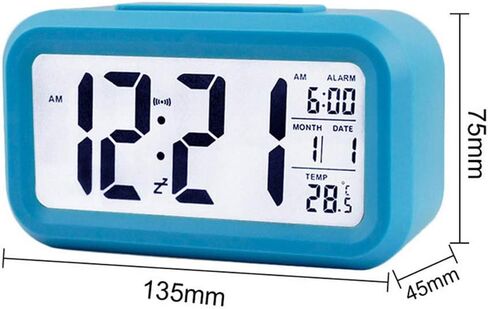 Smart Digital Alarm Clock with Date and Temperature Snooze Button on Top Battery Operated Rectangle Desk Clock with Night Light for Bedroom Kids Children Girls Boys in Saudi Arabia