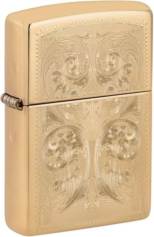 Zippo Lighter: Ornate Design Engraved - High Polish Brass 81393 in Saudi Arabia