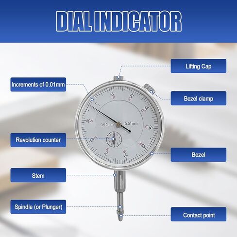 0-0.39''(0-10mm) Table Saw Gauge Dial, Quick Table Saw Dial Indicator Gauge Adjustable Anodized CNC Aluminum Dial Indicator Gauge for Table Saw Aligning Saw Table Groove Woodworking Slide Groove in Saudi Arabia