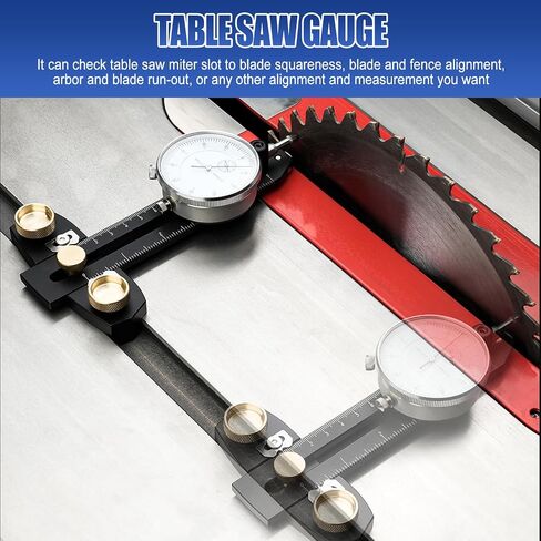 0-0.39''(0-10mm) Table Saw Gauge Dial, Quick Table Saw Dial Indicator Gauge Adjustable Anodized CNC Aluminum Dial Indicator Gauge for Table Saw Aligning Saw Table Groove Woodworking Slide Groove in Saudi Arabia