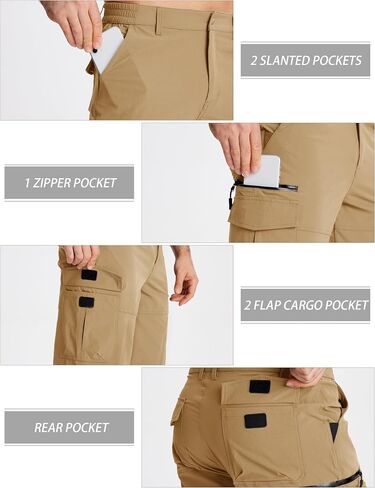 MAGCOMSEN Men's Workout Shorts 7 Pockets Quick Dry 3/4 Capri Pants Zipper Pockets Hiking Athletic Shorts in Saudi Arabia