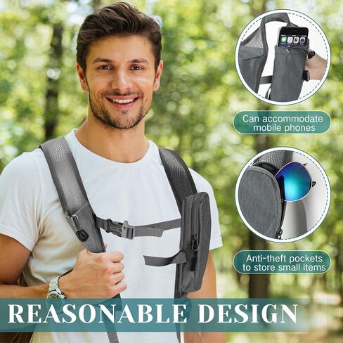 حقيبة ظهر للمشي لمسافات طويلة سعة 10 لتر، خفيفة الوزن وقابلة للتعبئة، حقيبة كتف صغيرة قابلة للطي للنساء والرجال والسفر والتخييم في الهواء الطلق، لونين in Kuwait