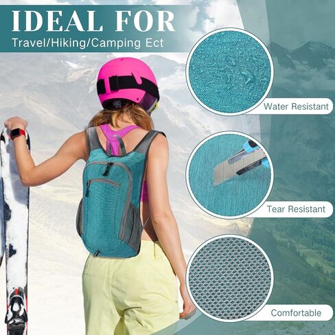حقيبة ظهر للمشي لمسافات طويلة سعة 10 لتر، خفيفة الوزن وقابلة للتعبئة، حقيبة كتف صغيرة قابلة للطي للنساء والرجال والسفر والتخييم في الهواء الطلق، لونين in Kuwait