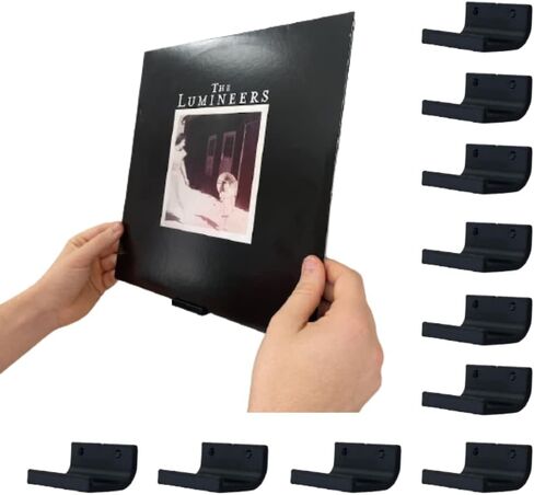 Vinyl Record Shelf Wall Mount- 4-Pack | Floating Shelf Holder Display Rack | Album Art Gallery | Daily LP Hanger for Home, Apartment, & Office (Black, 4-Record) in Saudi Arabia