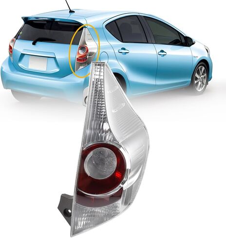 Dasbecan Right Tail Light Compatible with 2012 2013 2014 Toyota Prius C Tail Light Lens Cover w/o Bulbs Replaces # 81551-52A80 in Saudi Arabia
