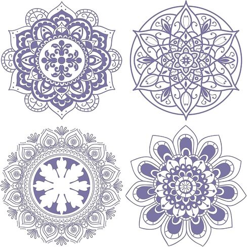 GORGECRAFT 4PCS زهرة الحياة نافذة الشارات ملصق زجاجي ثابت يتمسك الباب المنزلق غير لاصق الفينيل فيلم المنزل الشارات للنوافذ منع وقف الطيور الكلاب الحيوانات الأليفة الضربات in Saudi Arabia