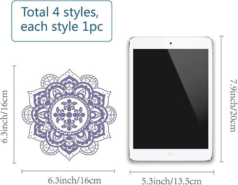 GORGECRAFT 4PCS زهرة الحياة نافذة الشارات ملصق زجاجي ثابت يتمسك الباب المنزلق غير لاصق الفينيل فيلم المنزل الشارات للنوافذ منع وقف الطيور الكلاب الحيوانات الأليفة الضربات in Saudi Arabia